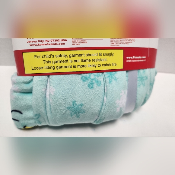 4T Toddler 2pc Snoopy Snuggly Soft Pajama Set Socks Aqua Blue Top Pants New - Picture 10 of 12